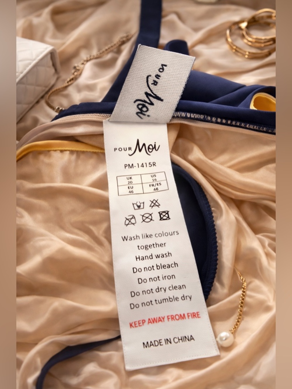 Pour Moi Palm Springs Colour Block Tummy Control One-Piece Swimsuit US 16 /EU 46 - Picture 5 of 8
